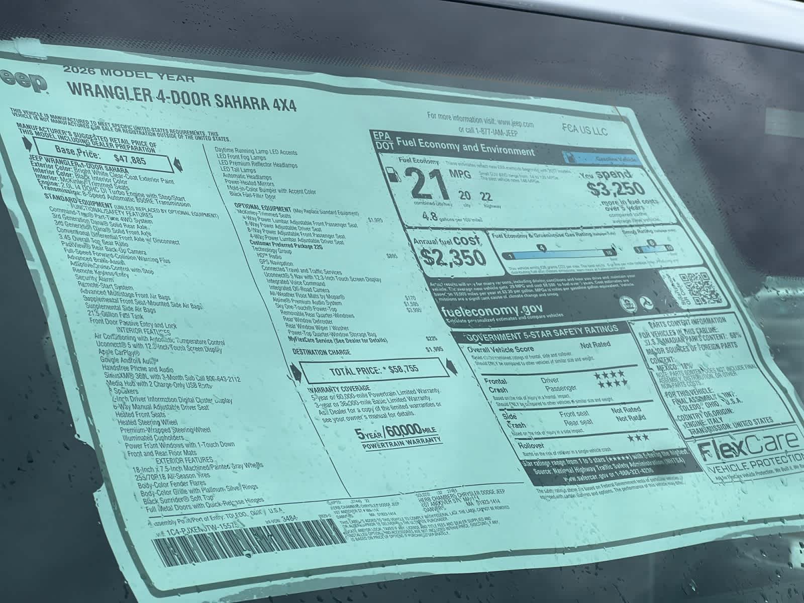 new 2026 Jeep Wrangler car, priced at $58,755