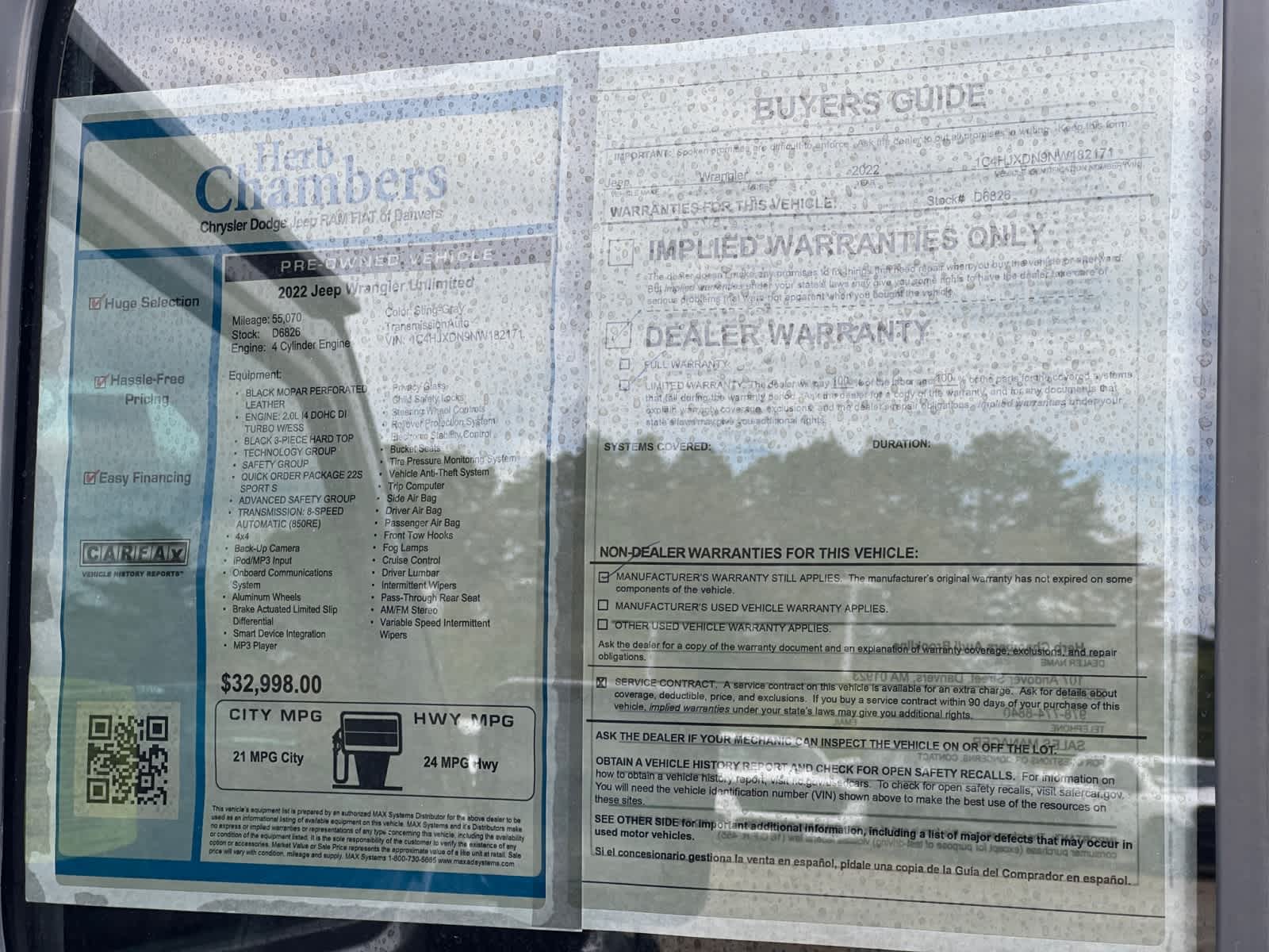 used 2022 Jeep Wrangler car, priced at $28,497