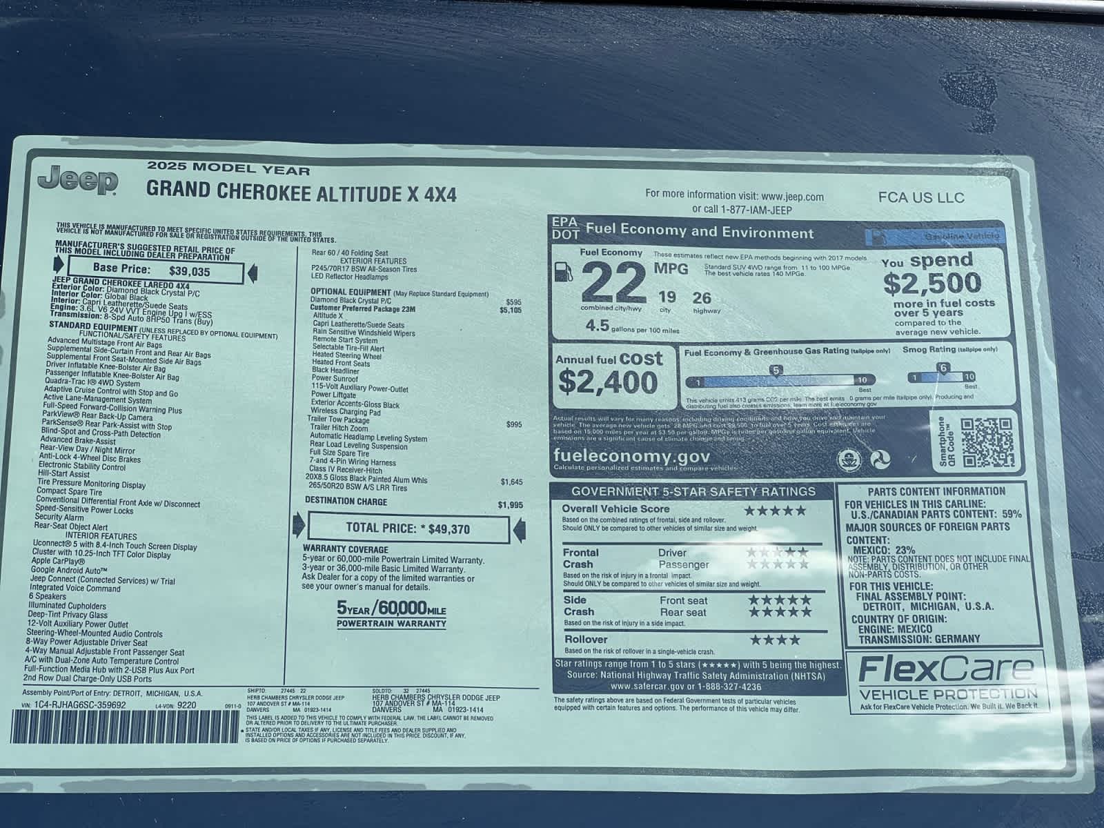 new 2025 Jeep Grand Cherokee car, priced at $45,270