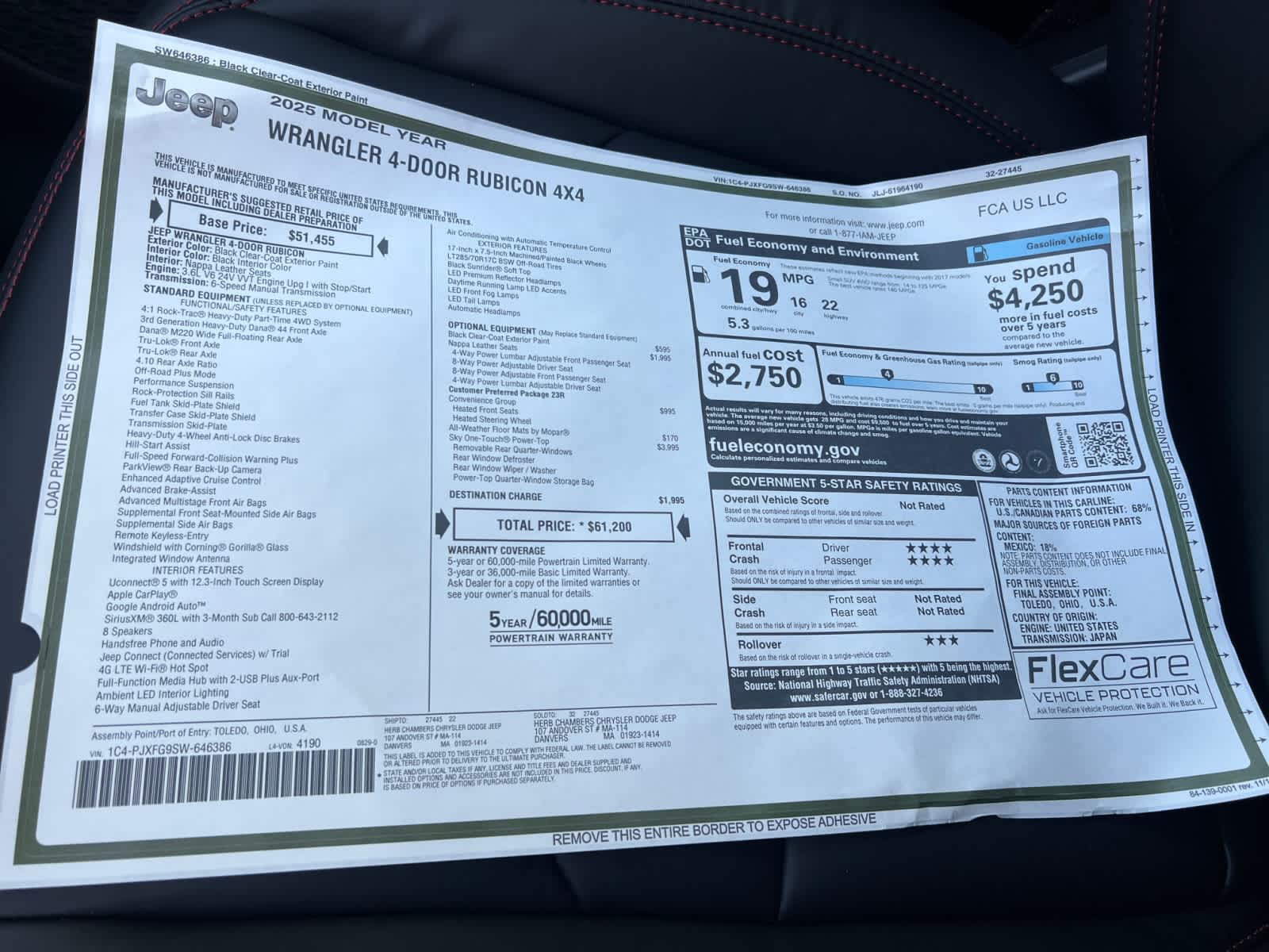 new 2025 Jeep Wrangler car, priced at $58,200