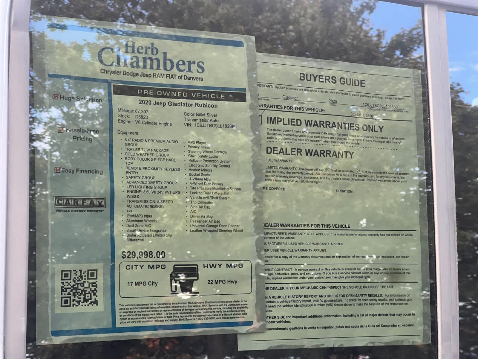 used 2020 Jeep Gladiator car, priced at $29,497