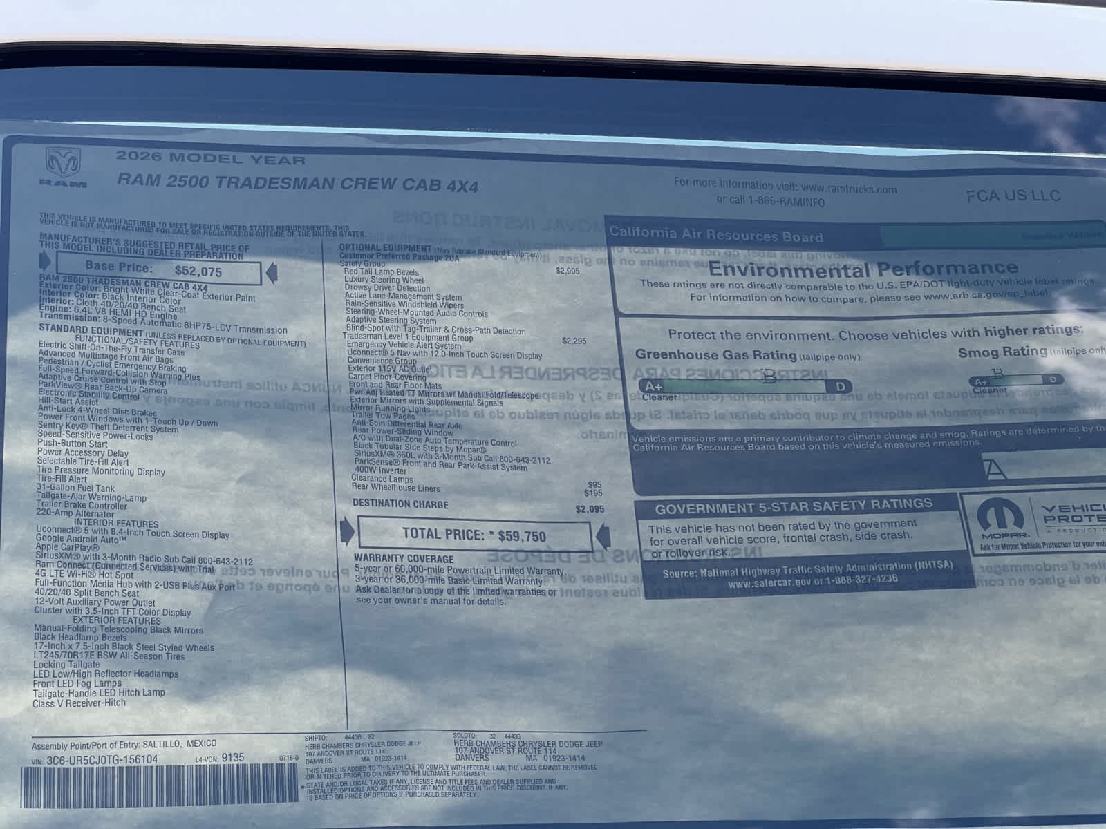 new 2026 Ram 2500 car, priced at $59,750