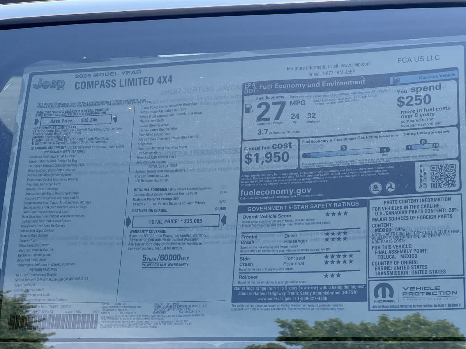 new 2025 Jeep Compass car, priced at $33,985