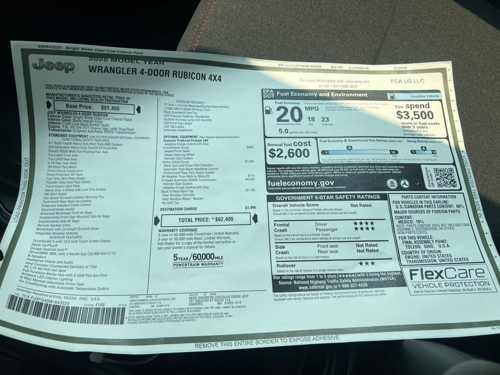 new 2025 Jeep Wrangler car, priced at $59,405