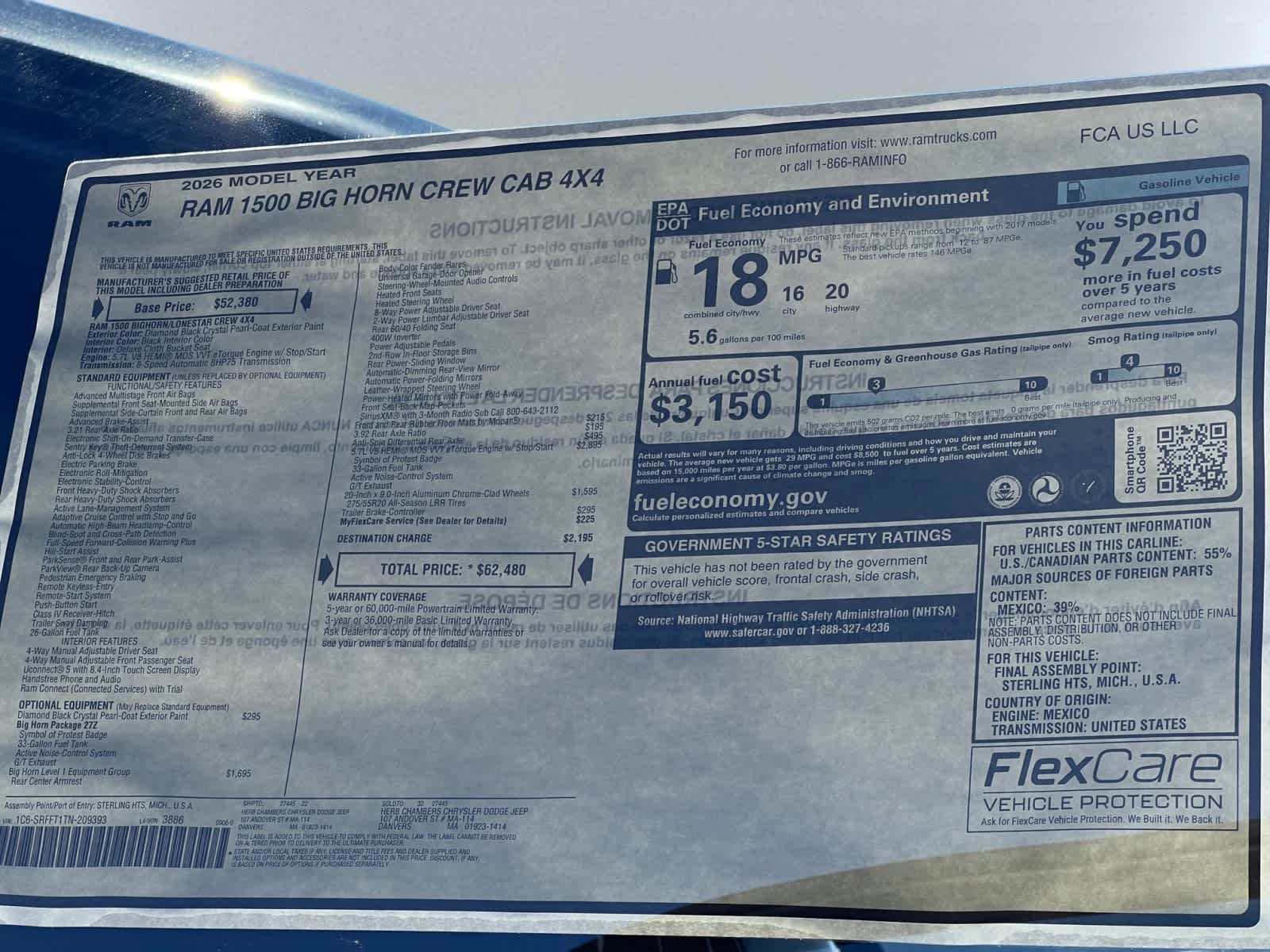 new 2026 Ram 1500 car, priced at $59,030