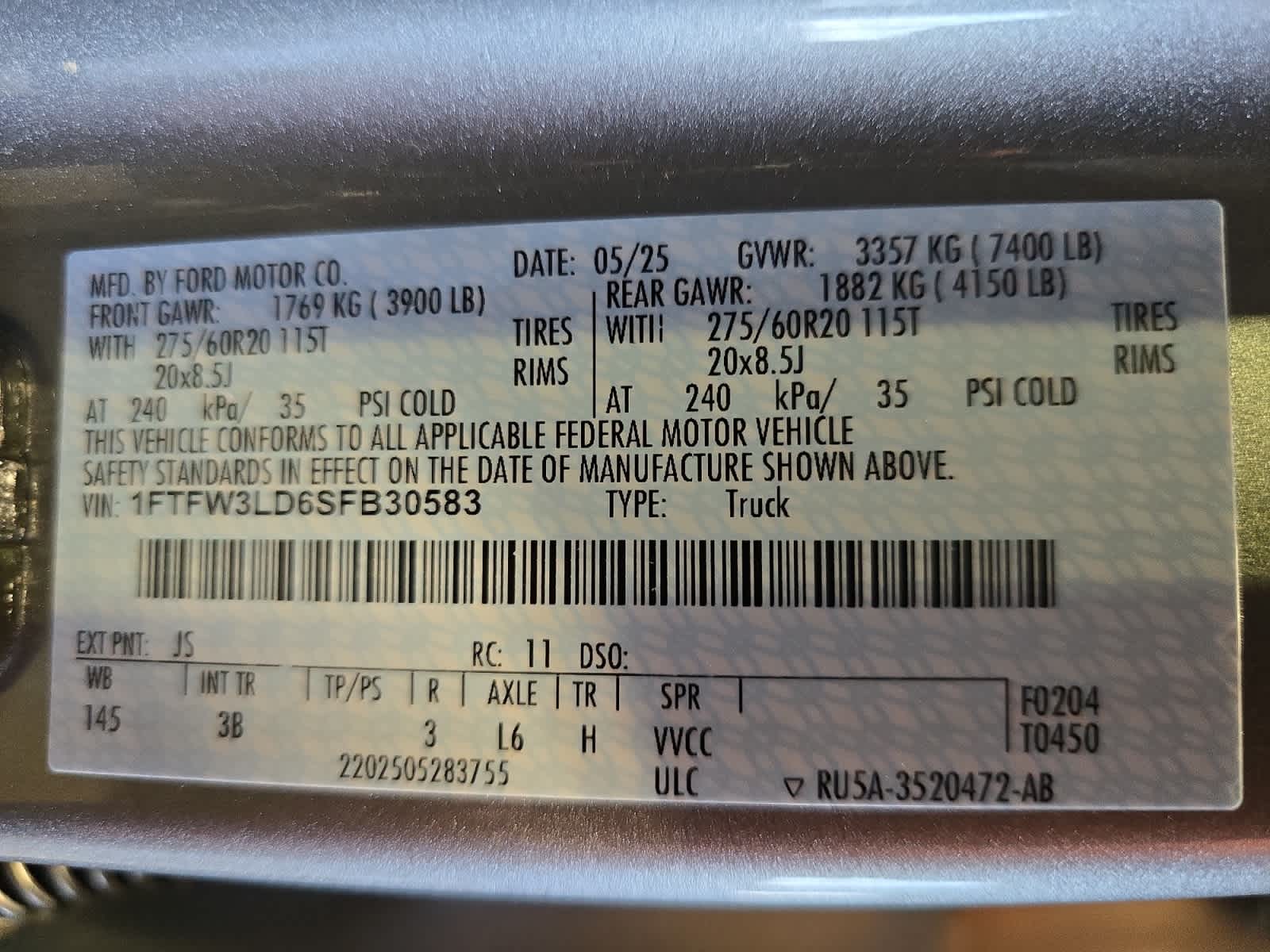 new 2025 Ford F-150 car, priced at $65,545