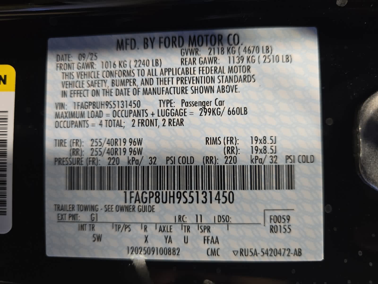 new 2025 Ford Mustang car, priced at $46,795