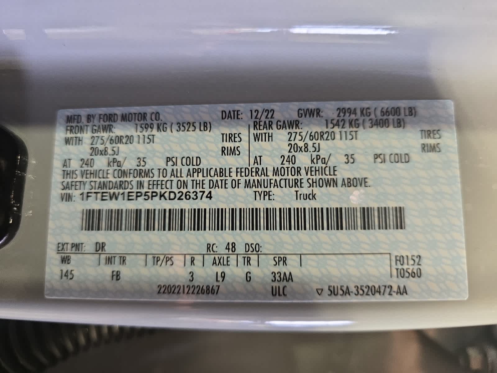 used 2023 Ford F-150 car, priced at $44,225