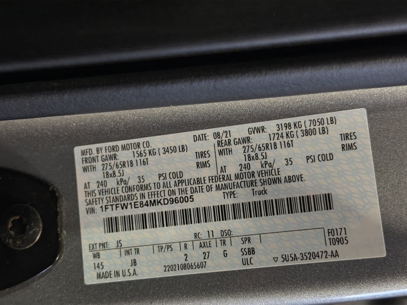 used 2021 Ford F-150 car, priced at $32,487