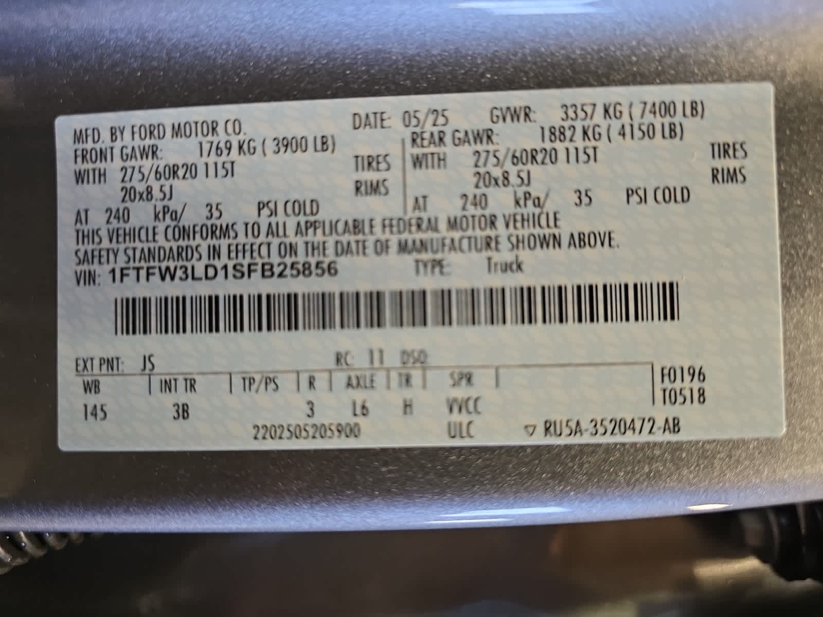 new 2025 Ford F-150 car, priced at $63,495