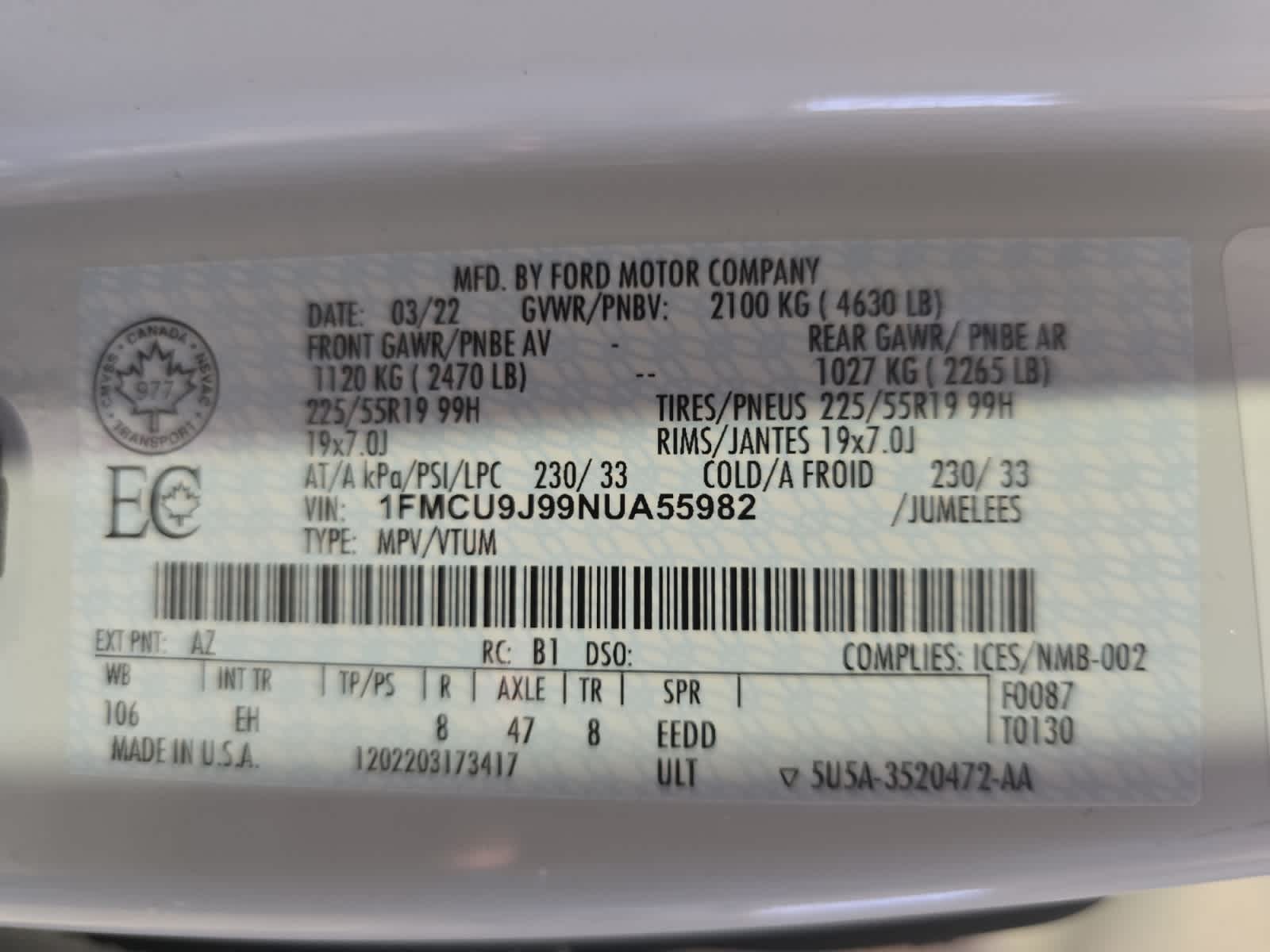used 2022 Ford Escape car, priced at $23,374