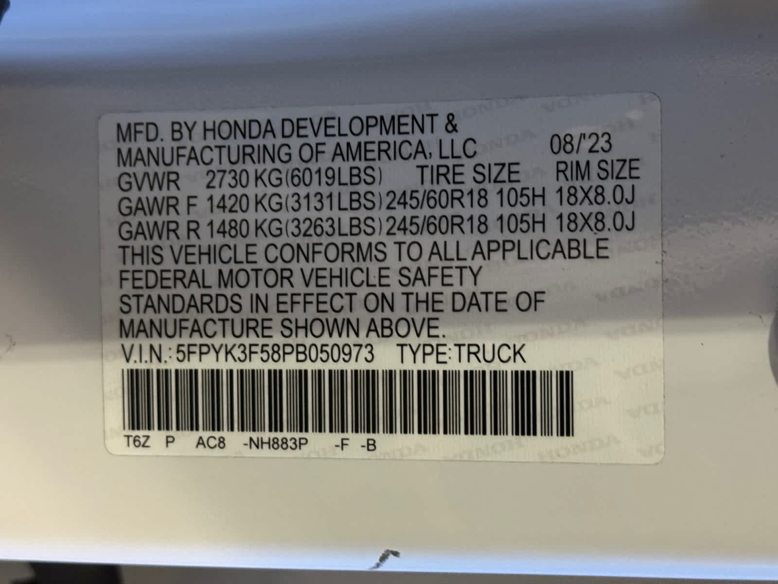 used 2023 Honda Ridgeline car, priced at $35,485