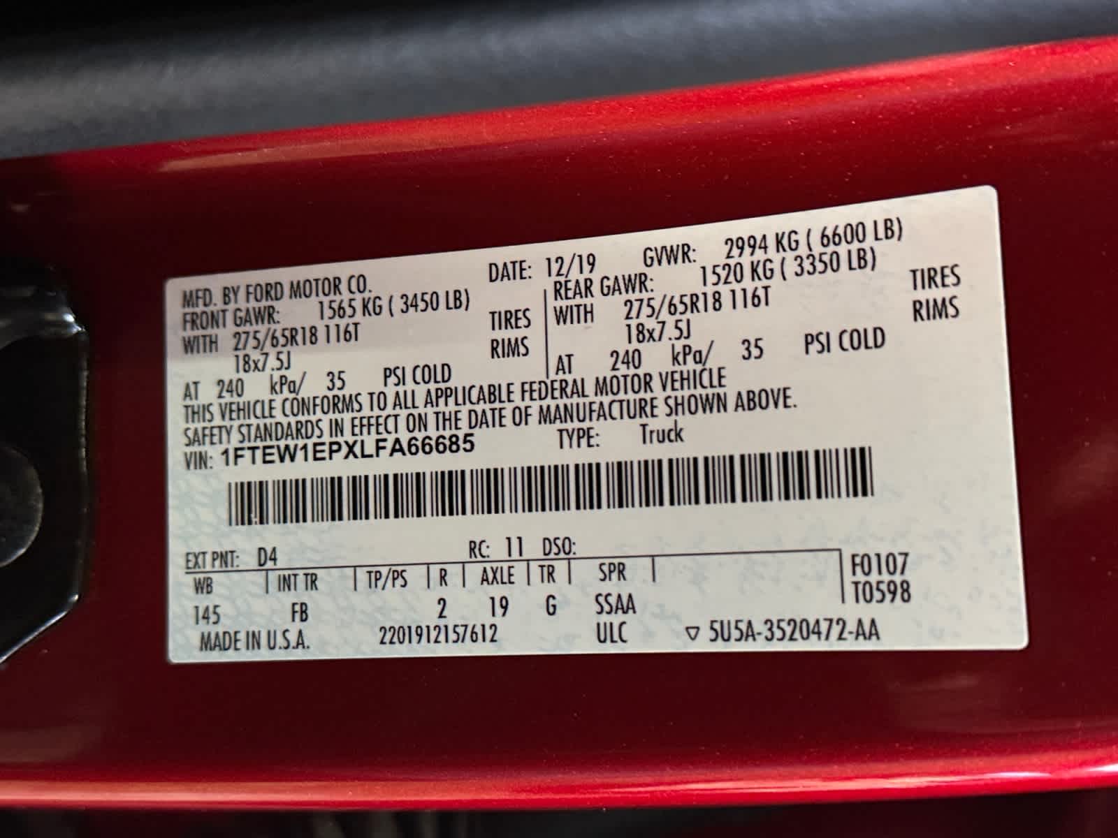 used 2020 Ford F-150 car, priced at $26,883