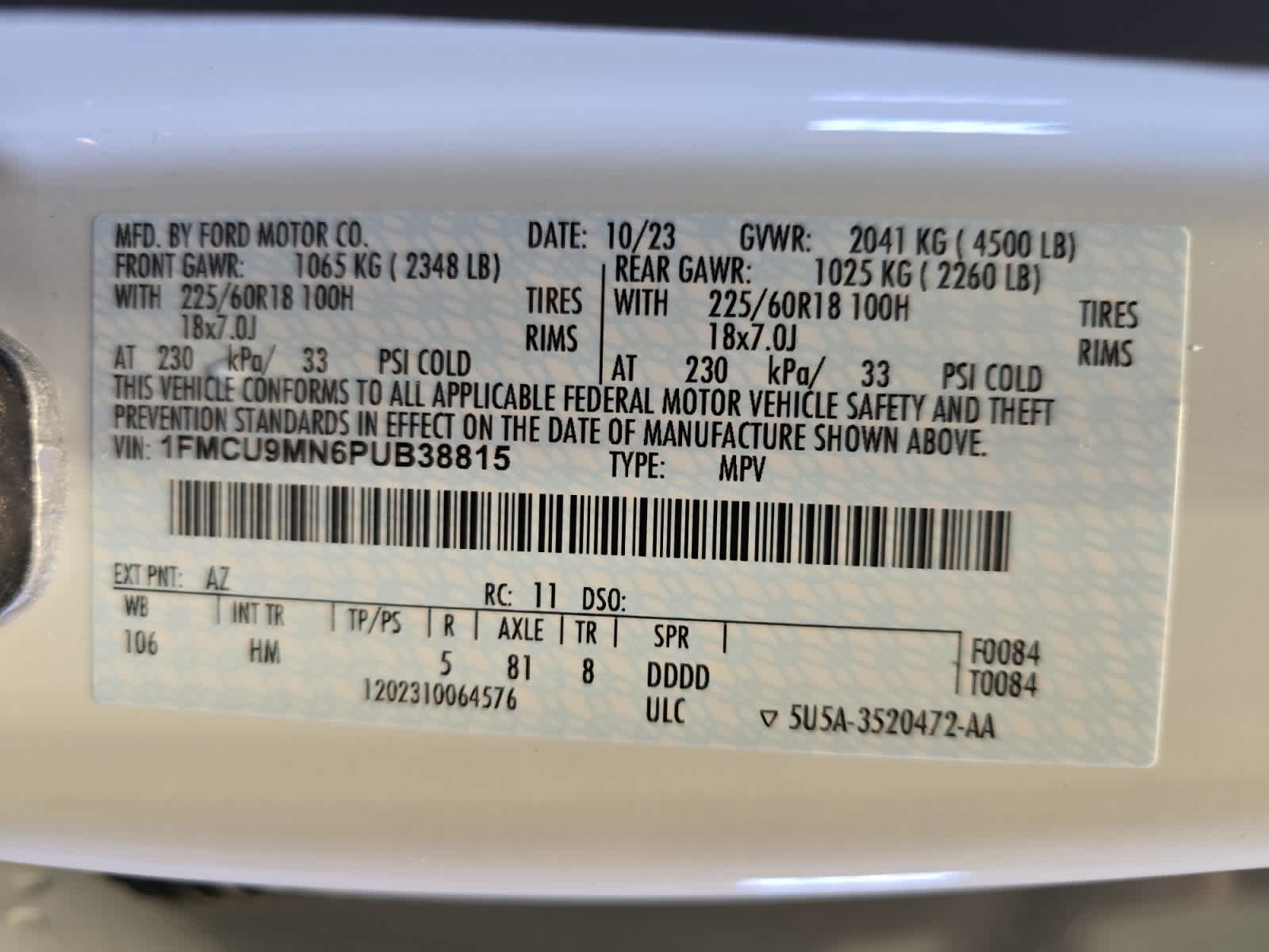 used 2023 Ford Escape car, priced at $25,247