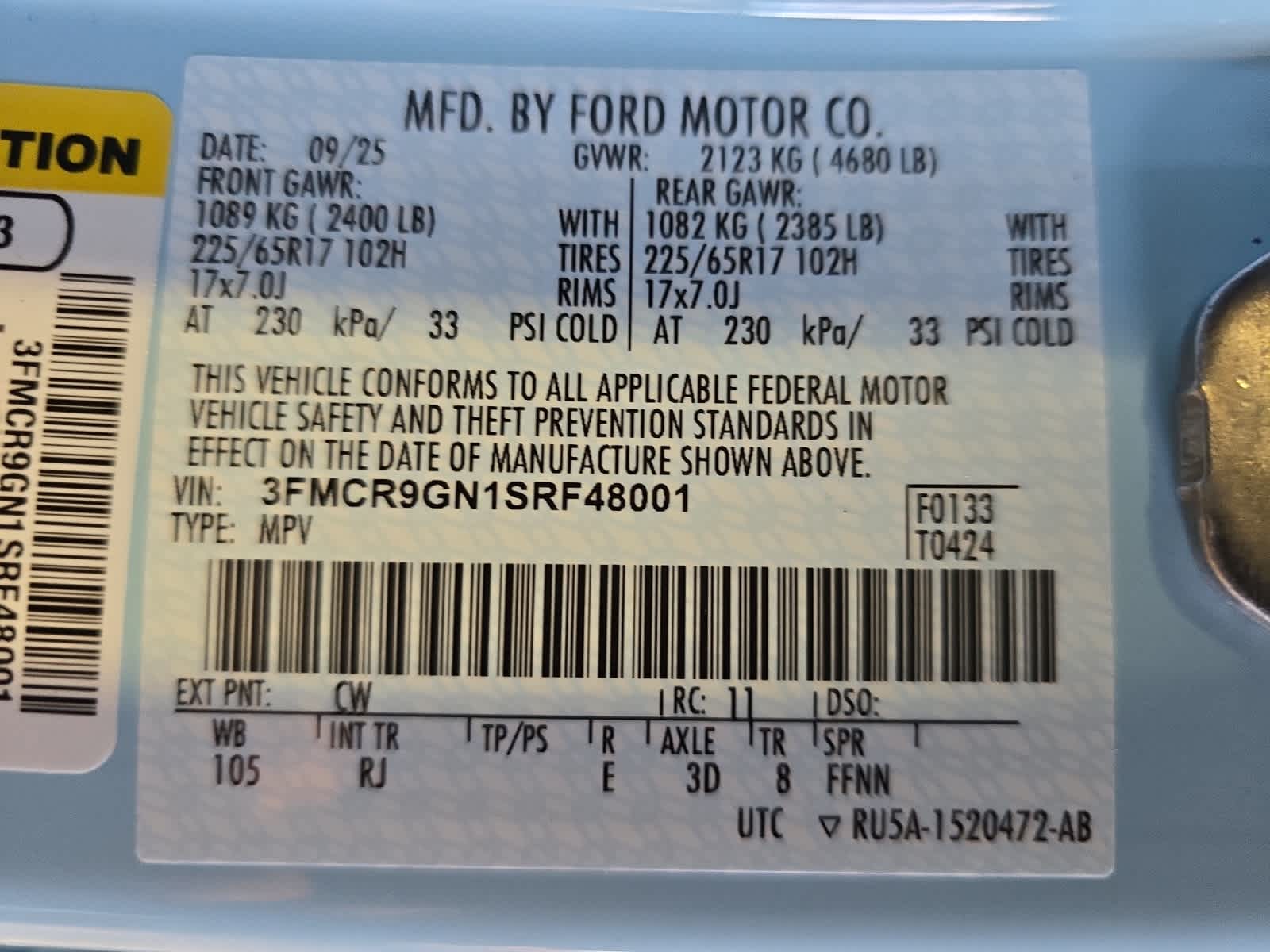 new 2025 Ford Bronco Sport car, priced at $39,875