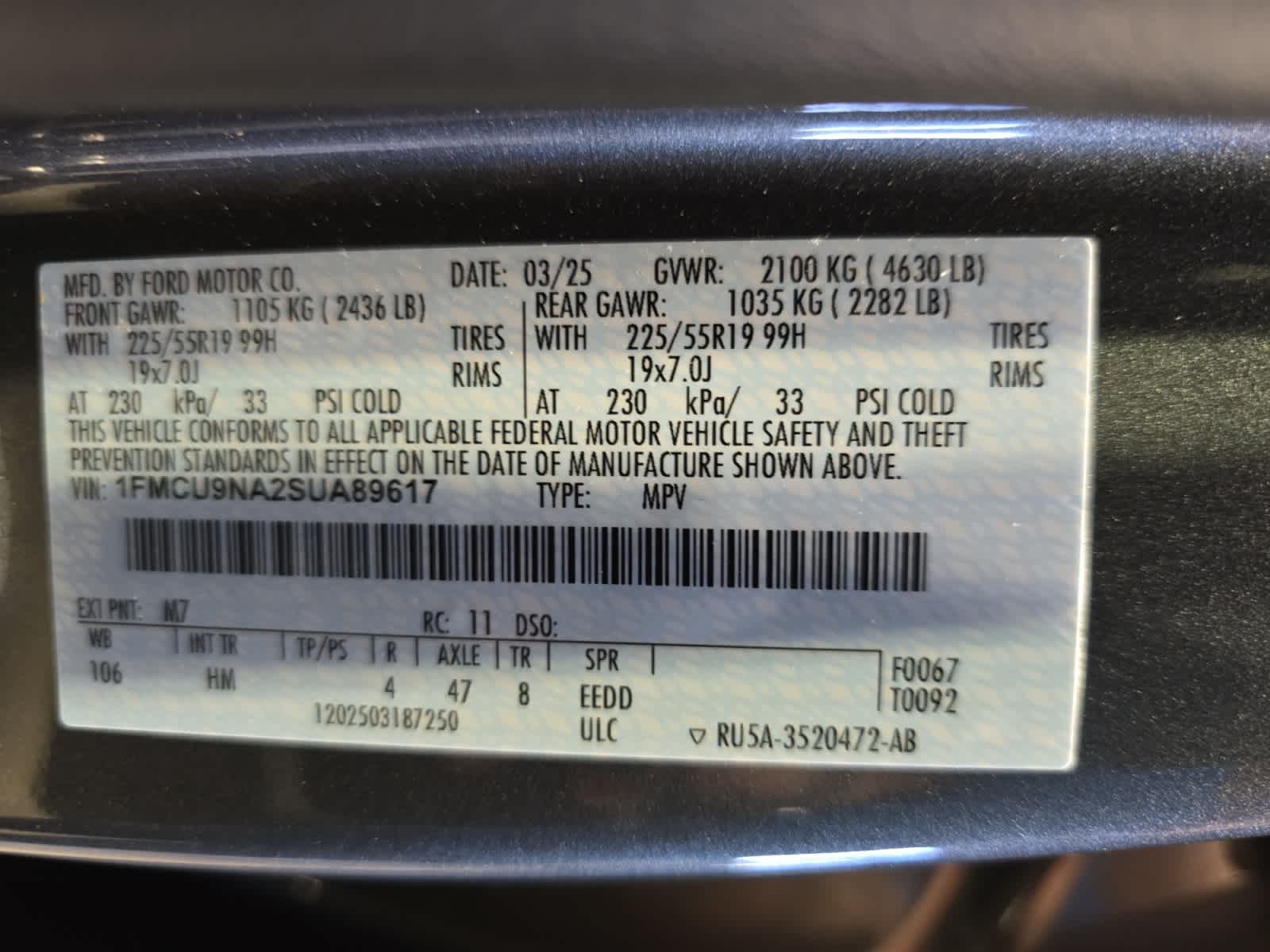 new 2025 Ford Escape car, priced at $39,895