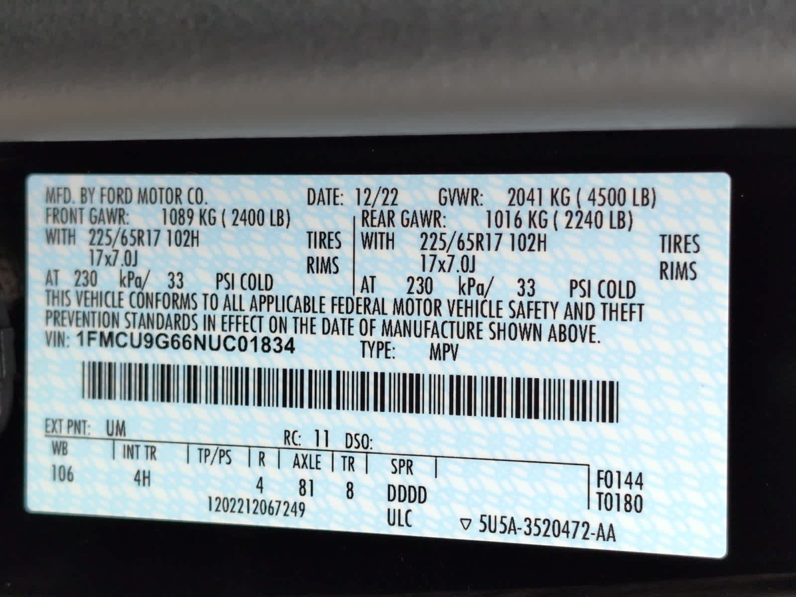 used 2022 Ford Escape car, priced at $22,395