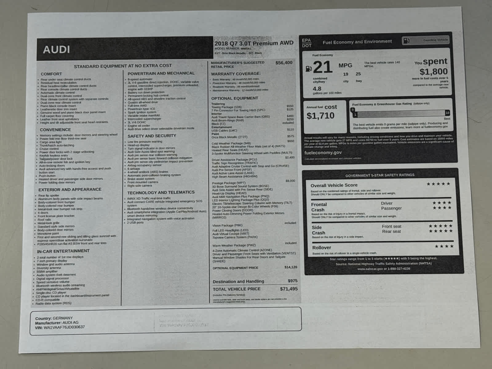 used 2018 Audi Q7 car, priced at $18,988