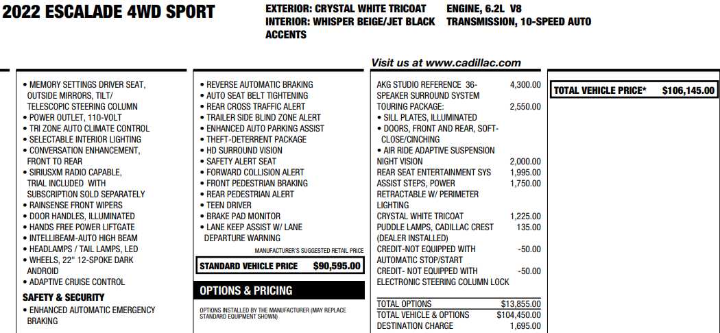 used 2022 Cadillac Escalade car