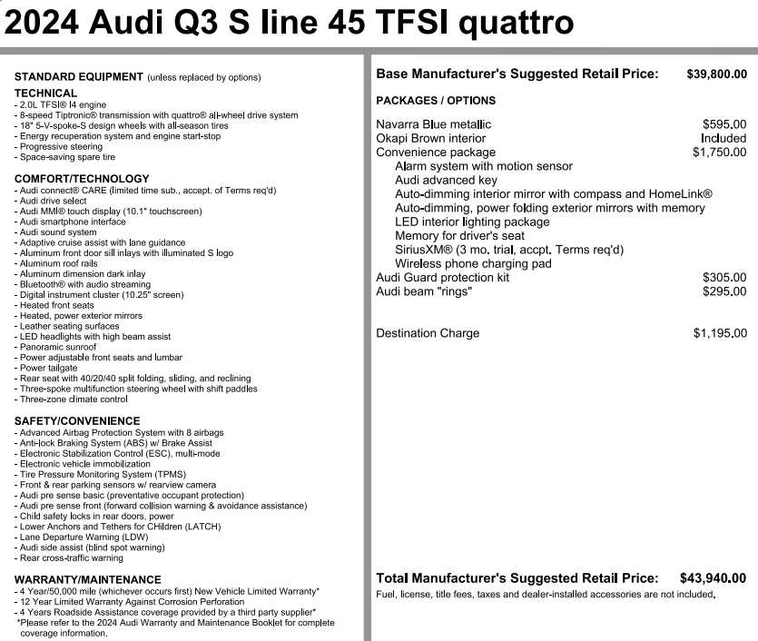 used 2024 Audi Q3 car, priced at $33,888