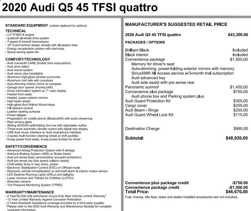 used 2020 Audi Q5 car, priced at $20,387