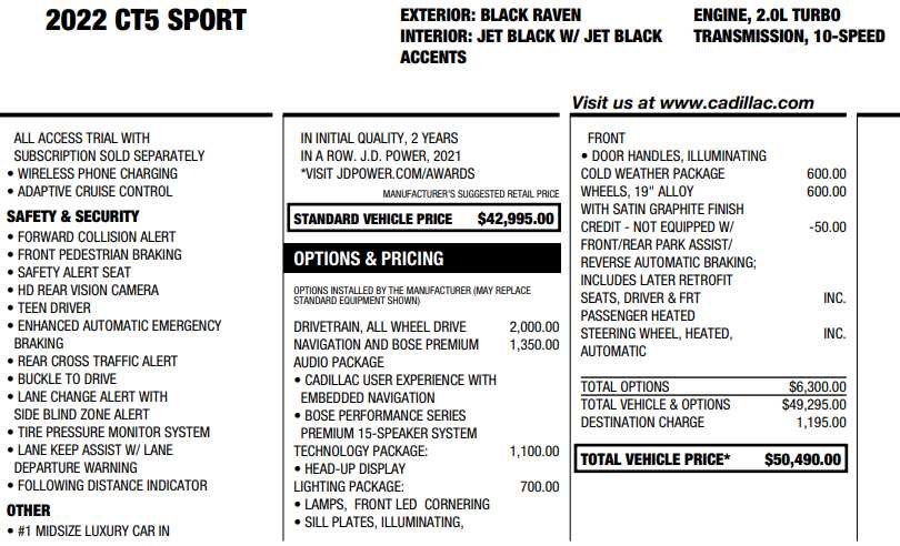 used 2022 Cadillac CT5 car, priced at $36,387