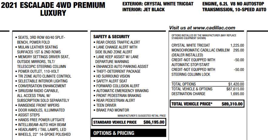 used 2021 Cadillac Escalade car, priced at $55,487