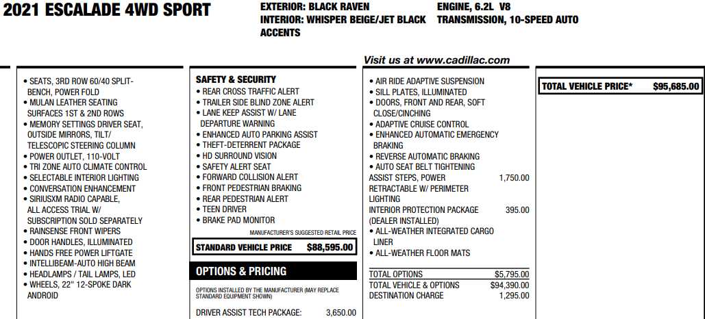 used 2021 Cadillac Escalade car, priced at $59,488