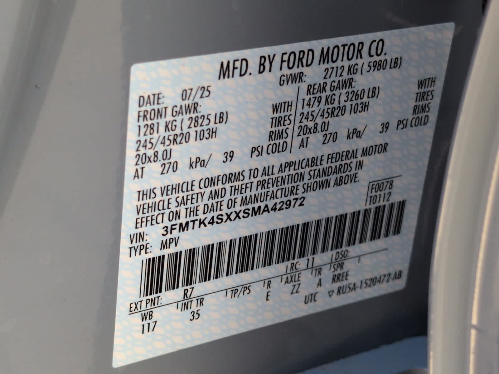 new 2025 Ford Mustang Mach-E car, priced at $63,200