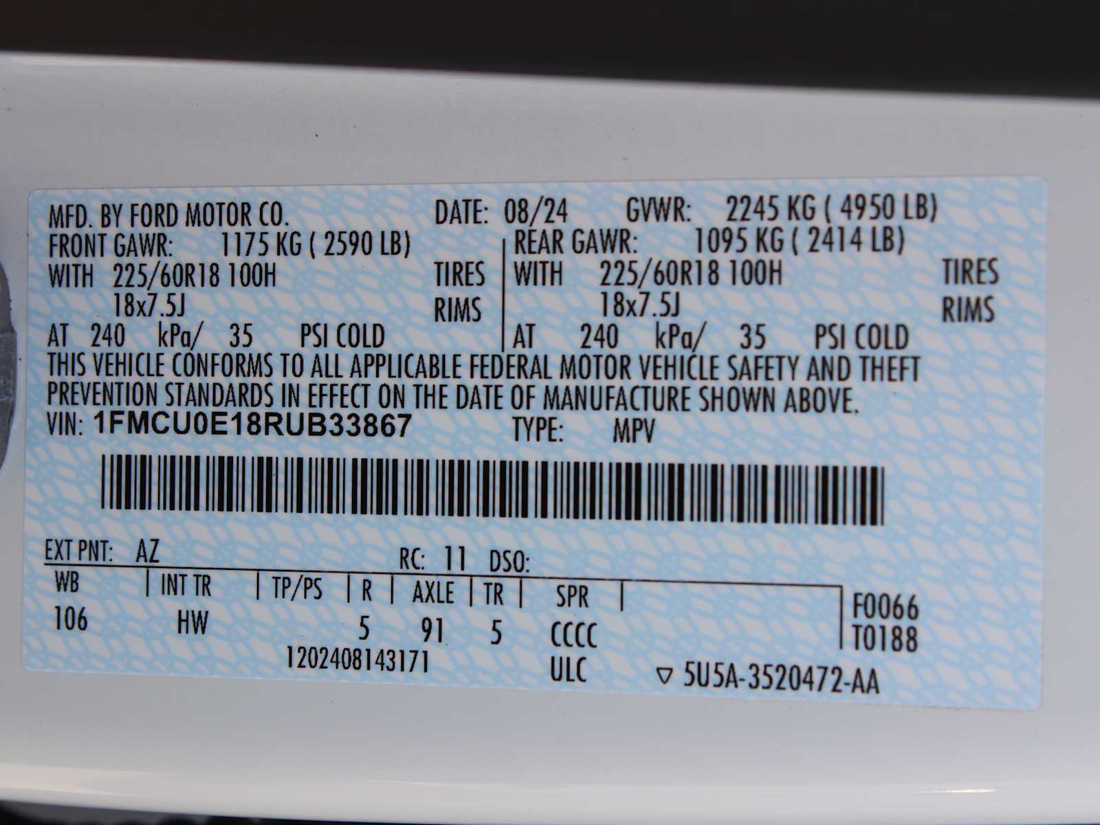 new 2024 Ford Escape car, priced at $41,000