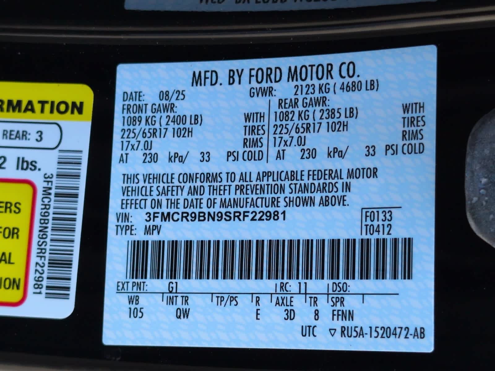 new 2025 Ford Bronco Sport car, priced at $34,982