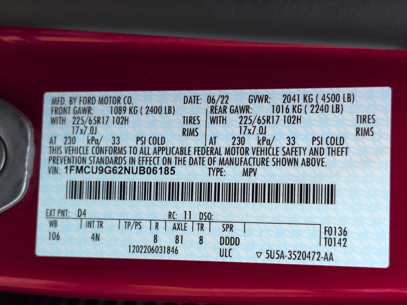 used 2022 Ford Escape car, priced at $24,497
