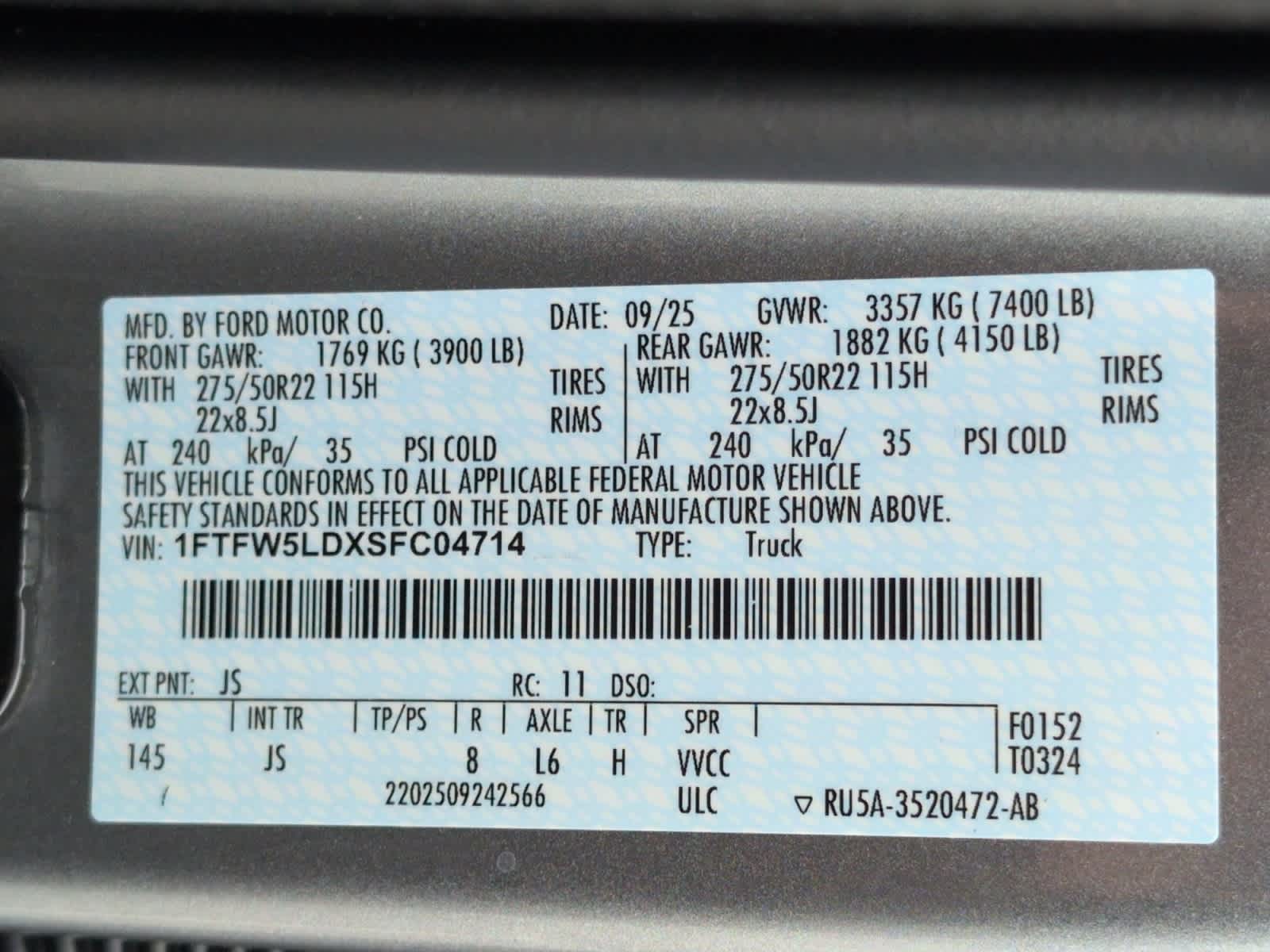 new 2025 Ford F-150 car, priced at $77,930