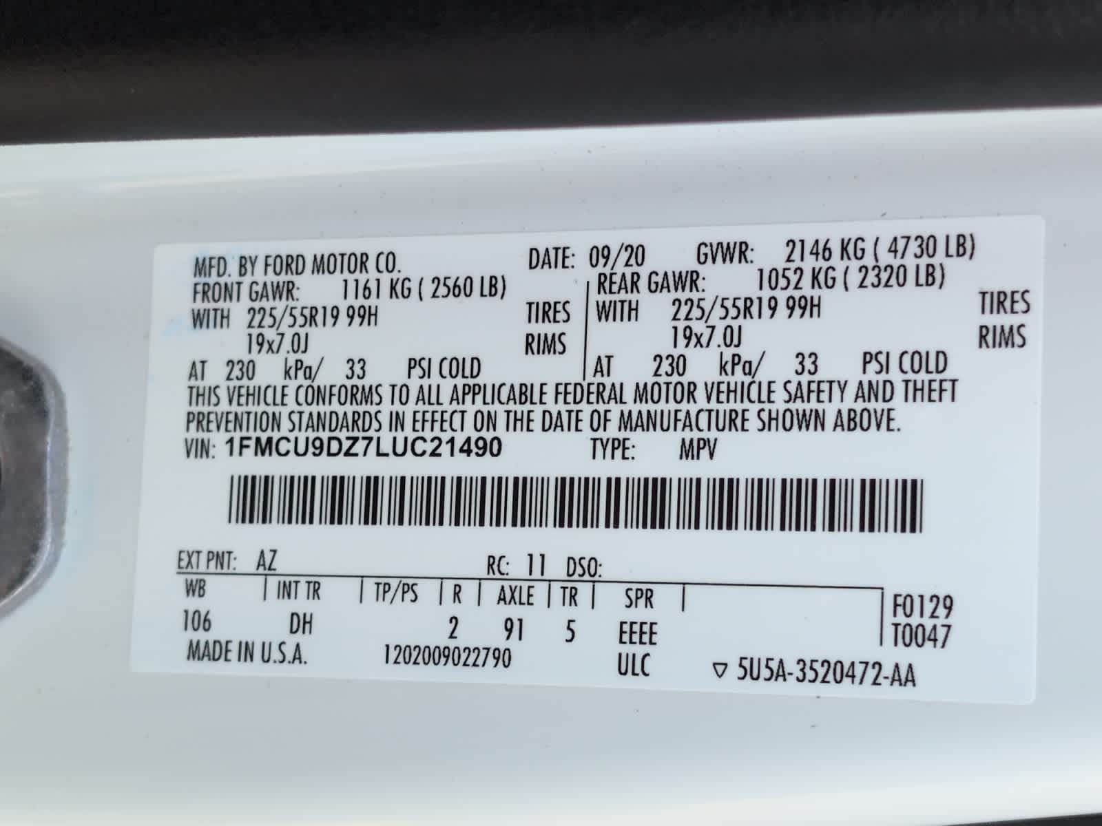 used 2020 Ford Escape car, priced at $20,497