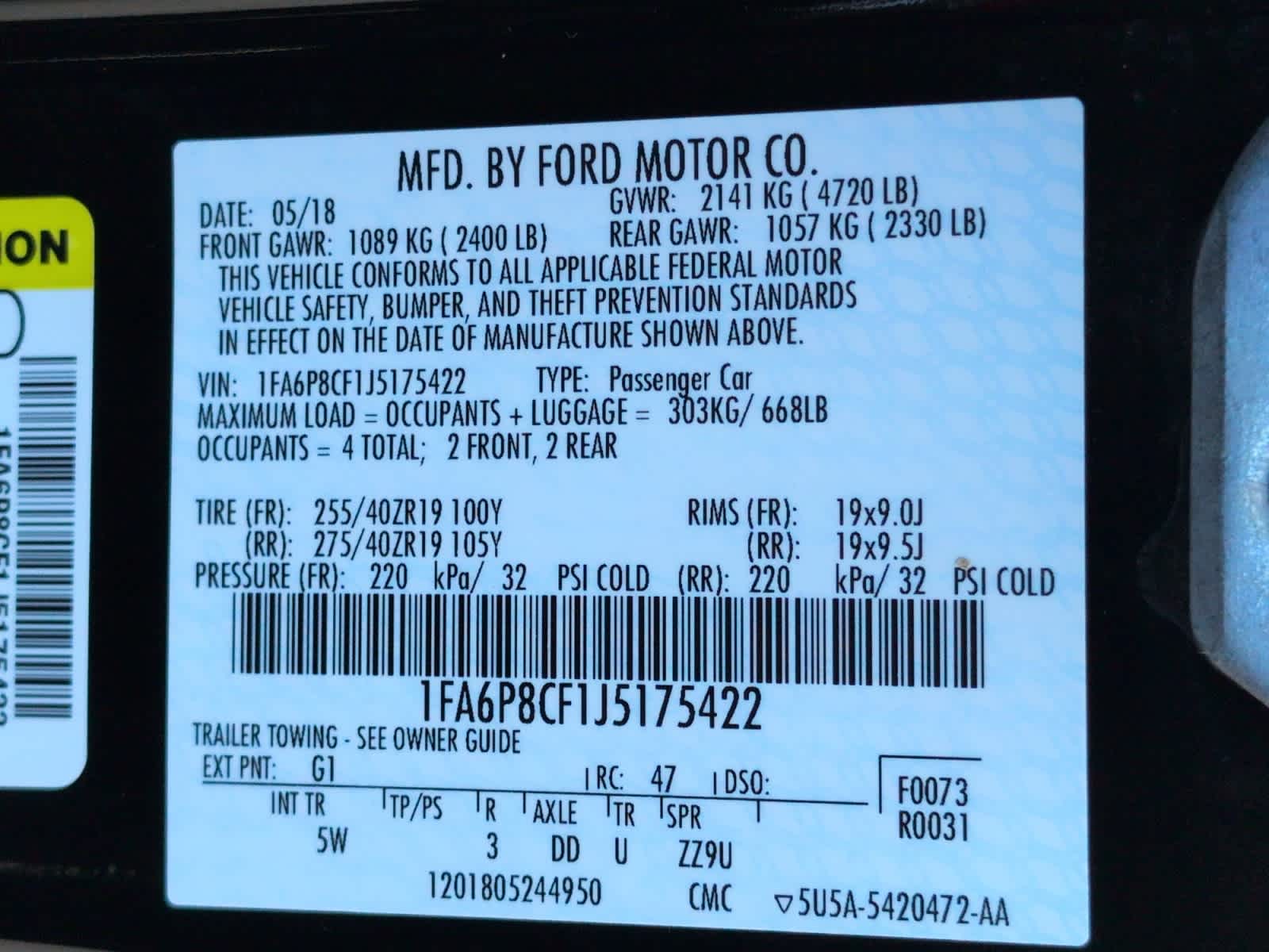 used 2018 Ford Mustang car, priced at $38,497