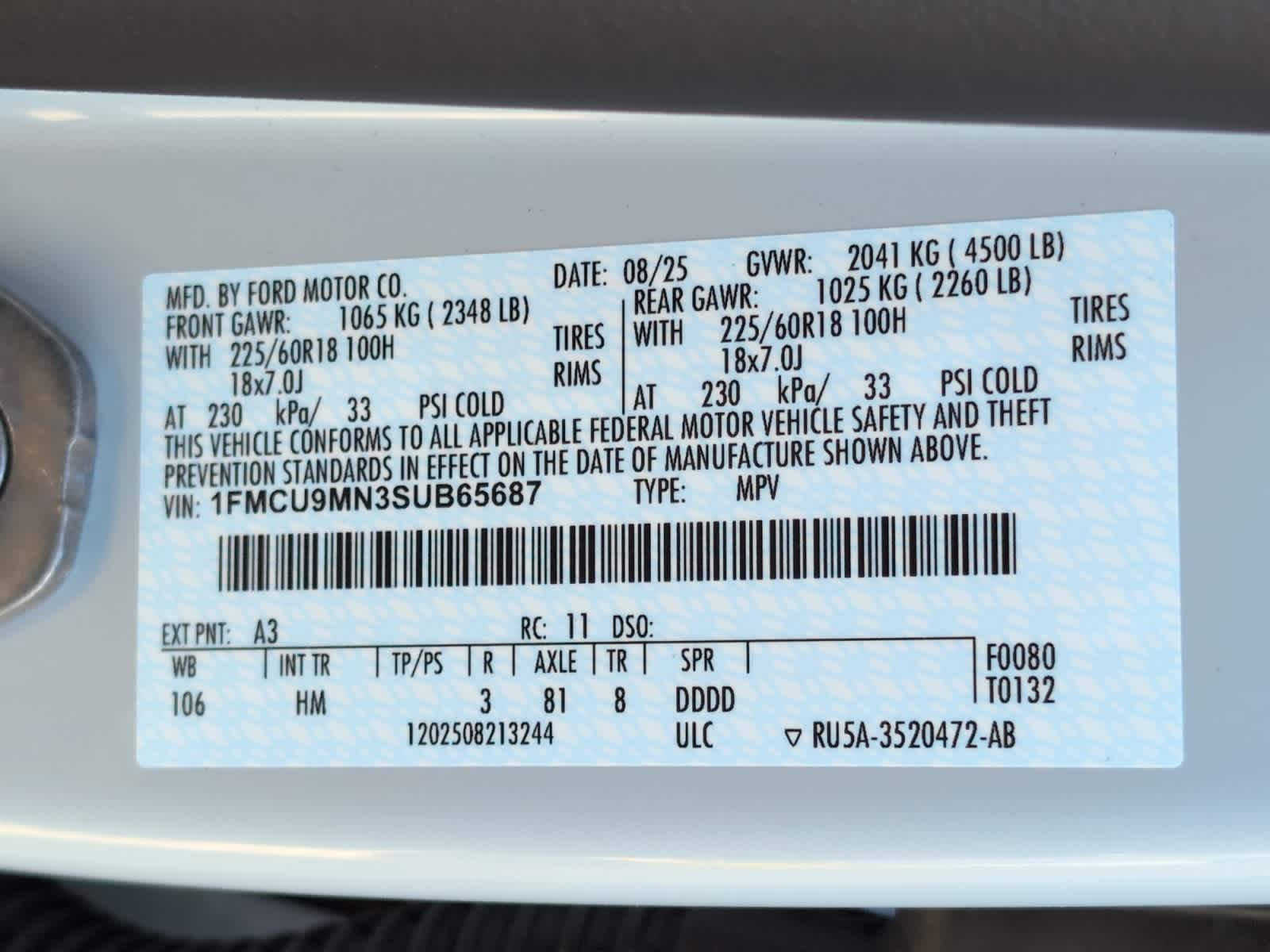 new 2025 Ford Escape car, priced at $35,136