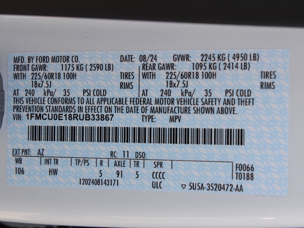 used 2024 Ford Escape car, priced at $36,490