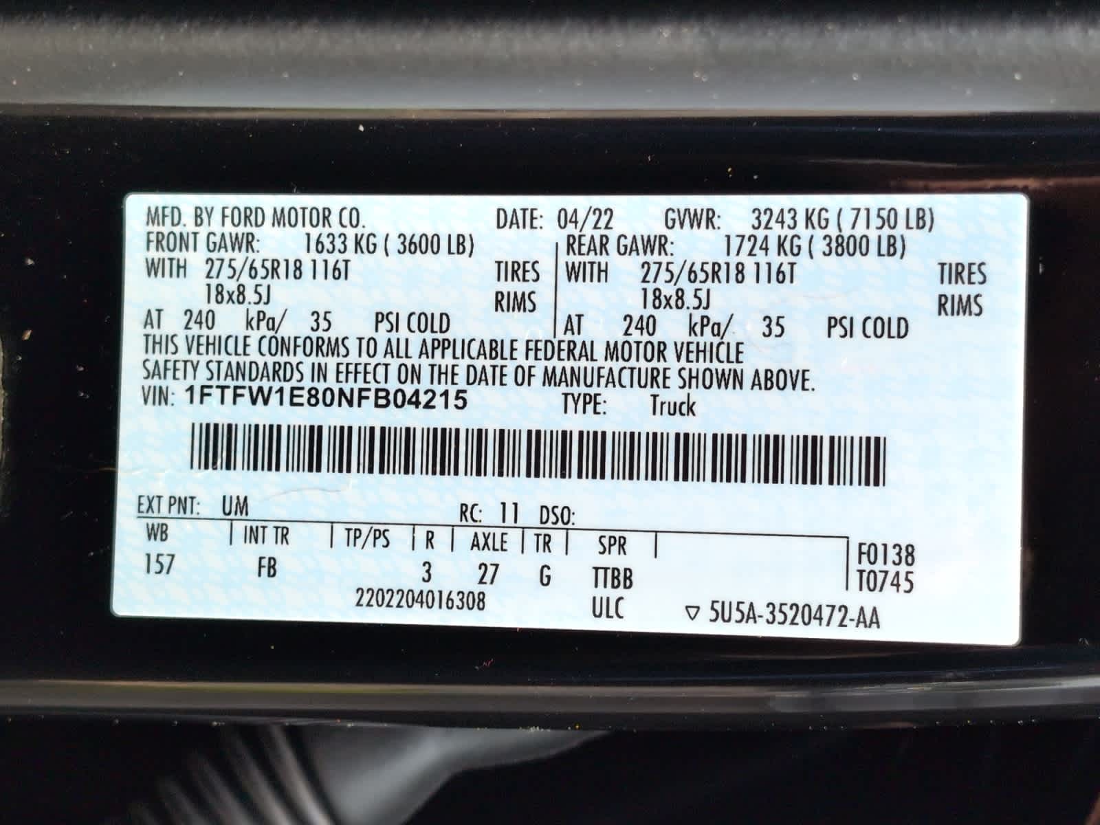 used 2022 Ford F-150 car, priced at $40,497