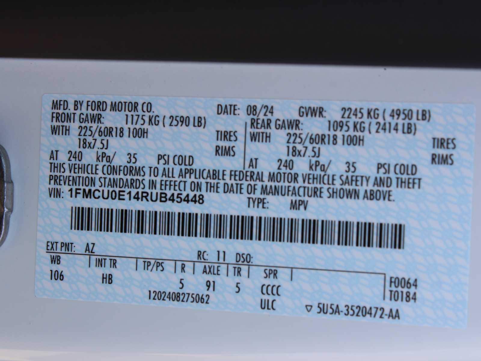 new 2024 Ford Escape car, priced at $41,500