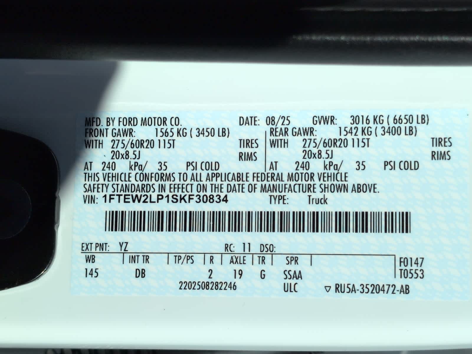 new 2025 Ford F-150 car, priced at $53,770