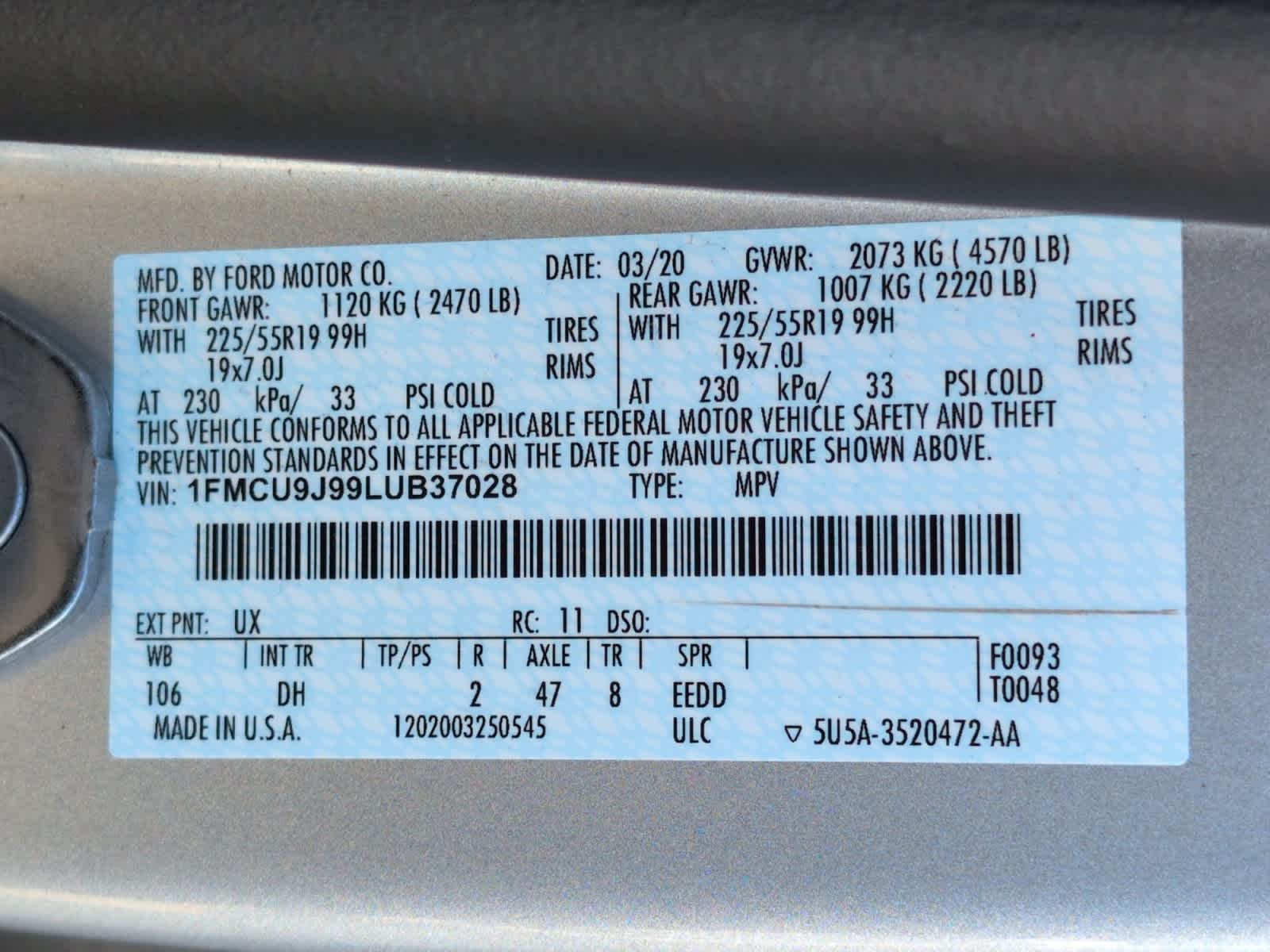 used 2020 Ford Escape car, priced at $18,497