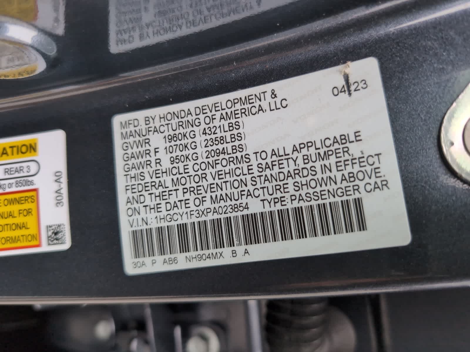 used 2023 Honda Accord car, priced at $24,998