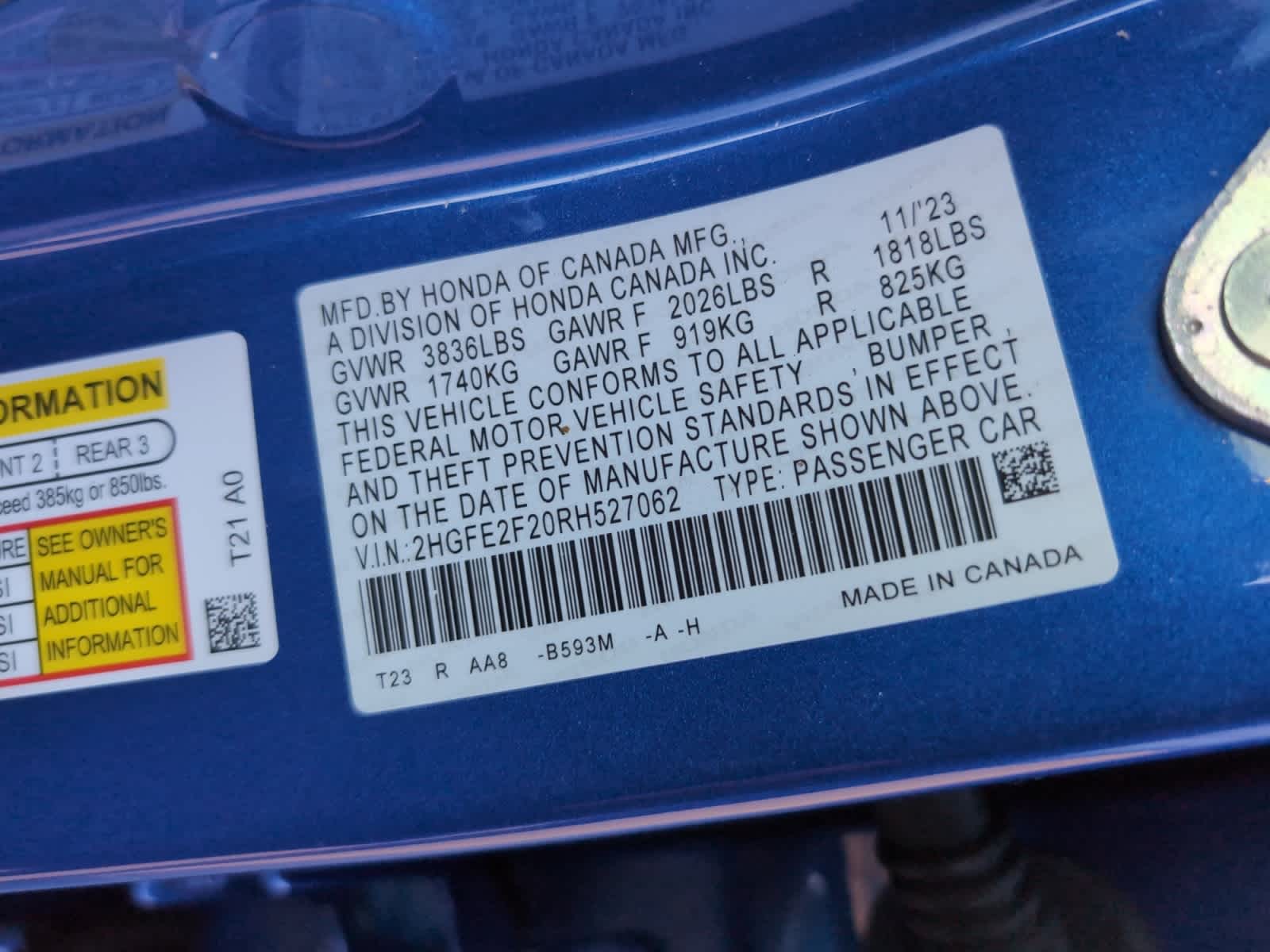 used 2024 Honda Civic car, priced at $23,998