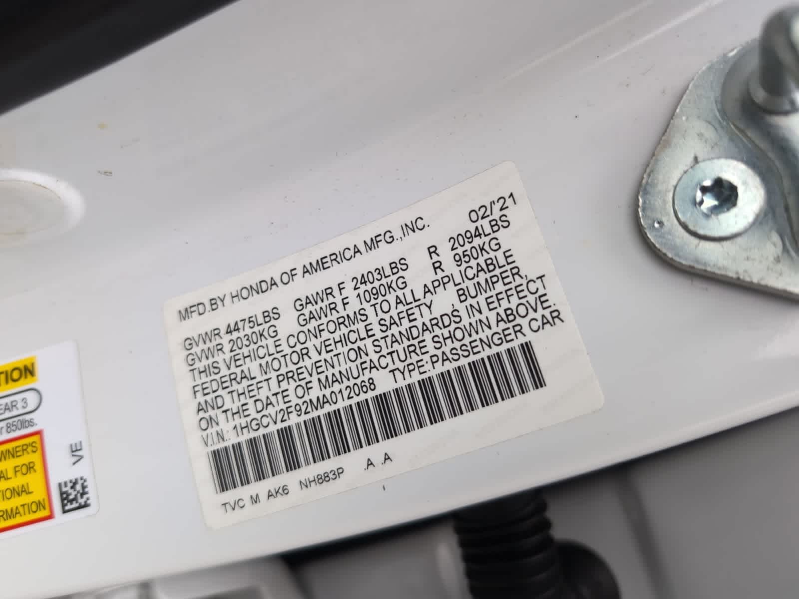 used 2021 Honda Accord car, priced at $24,998