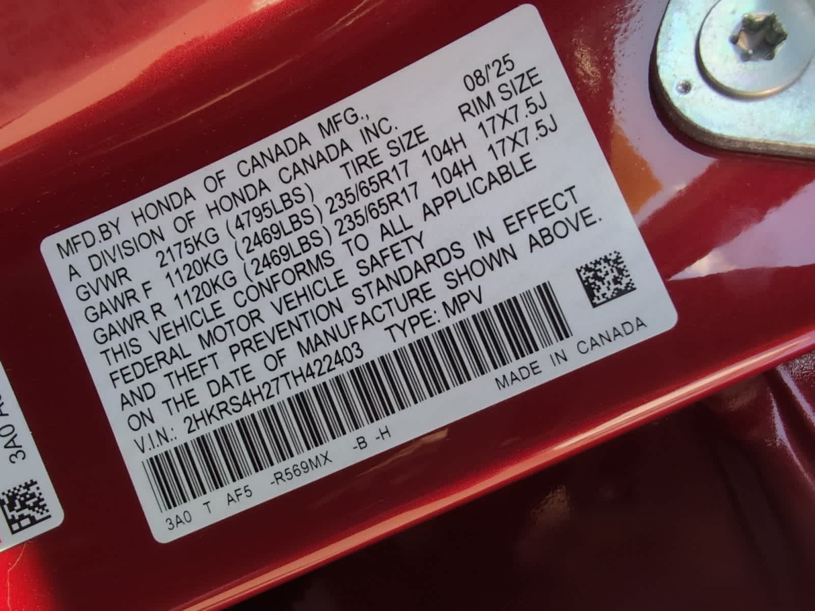 new 2026 Honda CR-V car, priced at $34,325
