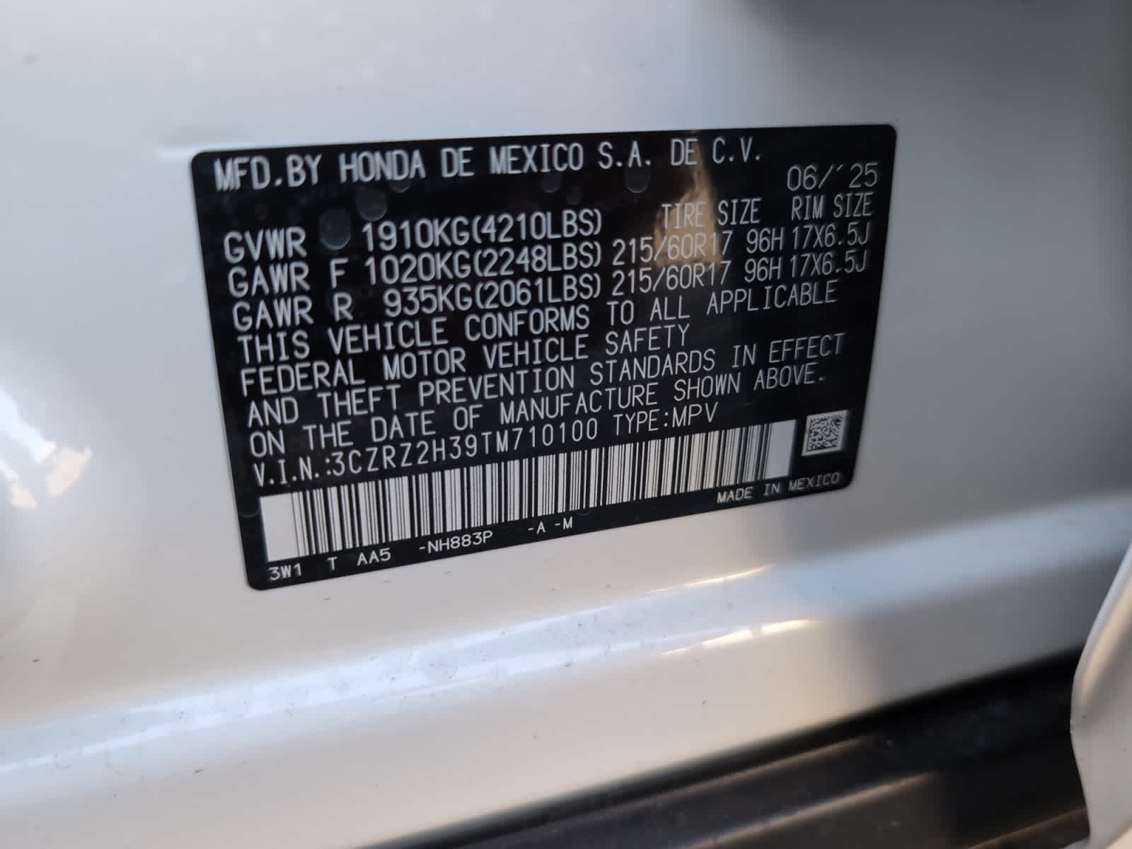 new 2026 Honda HR-V car, priced at $29,550