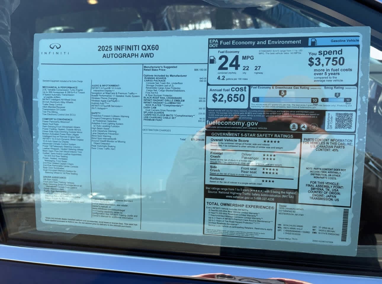 used 2025 INFINITI QX60 car, priced at $58,297