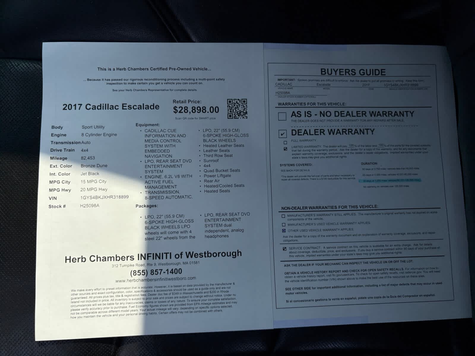 used 2017 Cadillac Escalade car, priced at $27,598