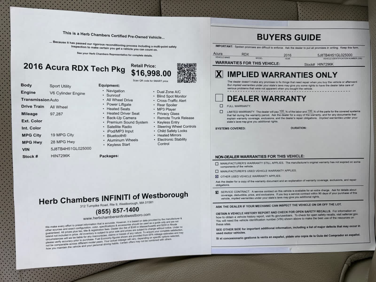 used 2016 Acura RDX car, priced at $15,998