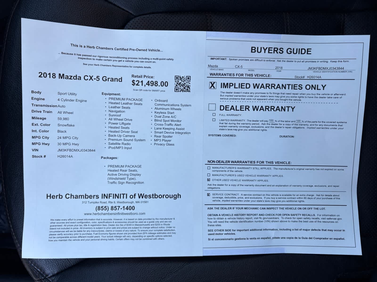 used 2018 Mazda Mazda CX-5 car, priced at $18,998